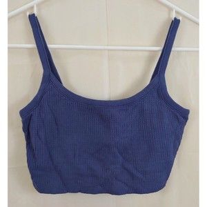 Madewell Womens Brushed Waffle Knit Bralette XS Blue Bra No Wire Wireless